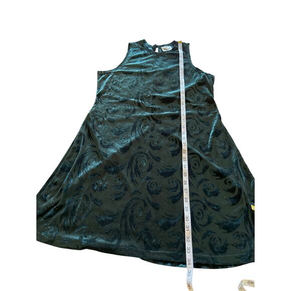 Jalate Vintage 90’s Hunter Green Stretch Velour Dress Size M - Picture 8 of 9